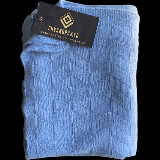 100% Cashmere Knitted Baby Blanket / Wrap (80x100 cm, 2-ply 7-gauge)