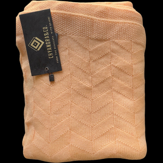 100% Cashmere Knitted Baby Blanket / Wrap (80x100 cm, 2-ply 7-gauge)